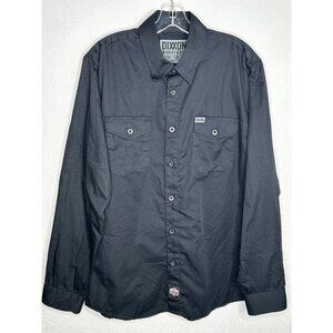 Dixxon Workforce Shirt Mens Large Black Long Sleeve Workwear Button Up Classic